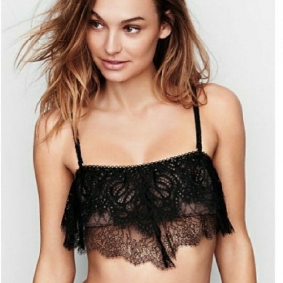 VICTORIA'S Secret Lace Flouncy Fringe Bando/Bralette Size Med Like NEW! - Picture 11 of 11